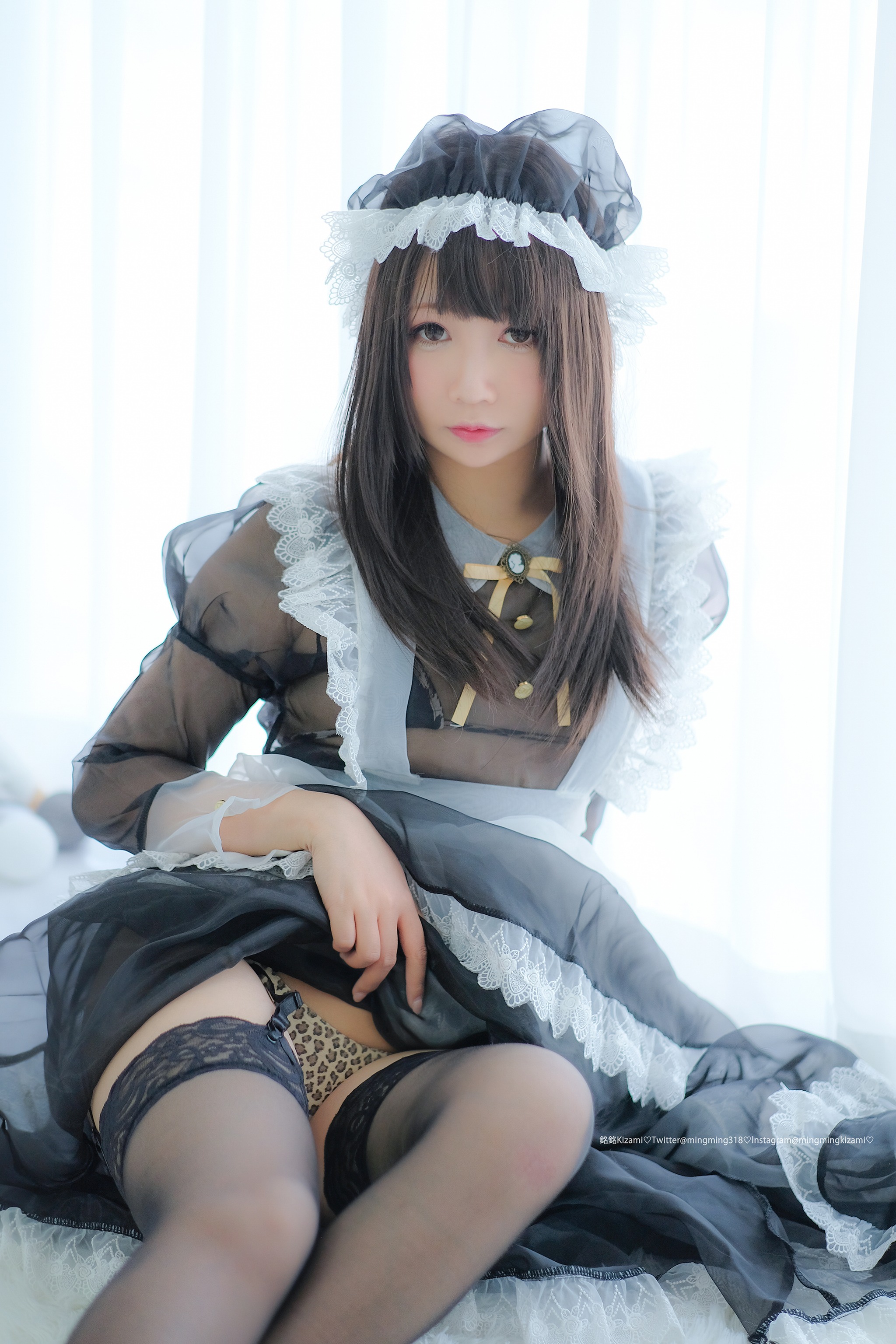 图片[1]-铭铭 Kizami – NO.045 透明メイド服 写真自撮り [153P]-XikXak